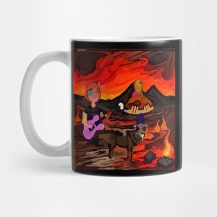 Thanksgiving cat playing guitar for turkey Mug